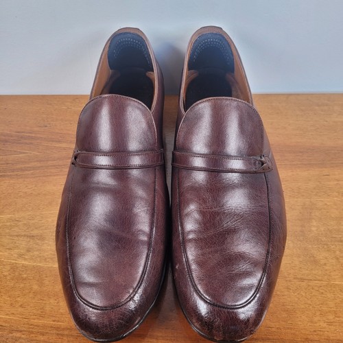 Zapatos Mocasines Bally Cuero Marrón UK 10 E US11 EU44.5 Sin Cordones Hechos en Suiza - Imagen 8 de 14