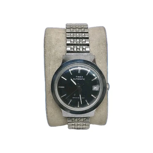 1978 Vintage Men's Timex Viscount Automatic Date Watch - Blue Dial, 36mm