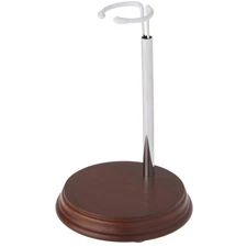 Bard's Chrome and Wood Doll Stand, Fits 10 - 14 inch Slim Waist Dolls