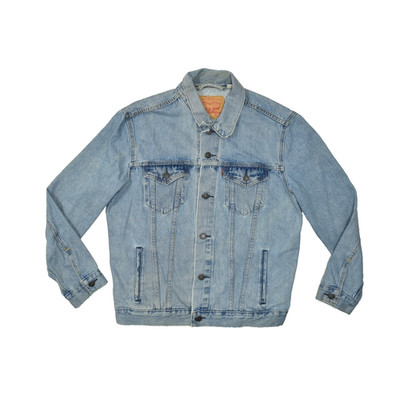 Levi's Denim Trucker Jacket Mens Size Large Light Wash Blue Jean Jacket Cotton
