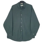 L.L.BEAN Green Check Shirt Vintage 90s Made In USA Long Sleeve Cotton Mens XL