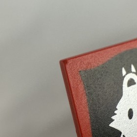 LEGO Red Flag 2 x 2 Square w Black Silver Wolfpack Pattern # 2335p44 6038 6075