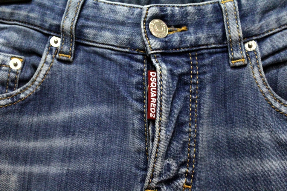 Dsquared2 Jeans Junge 12Y Denim Blau Patch Zerrissen Original Made IN Italy - Bild 3 von 4
