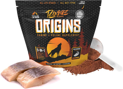 Origins 5-In-1 Dog Supplement - Powdered Food Topper W/Natural Omega 3 Fish Oil