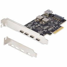 StarTech 5-Port USB PCIe Card, USB 3.2 10Gbps, PCI Express Card with 4x USB-C