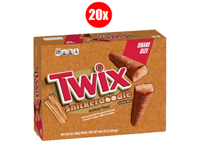 Full Box 20x Packs TWIX Snickerdoodle Cookie Chocolate Sharing