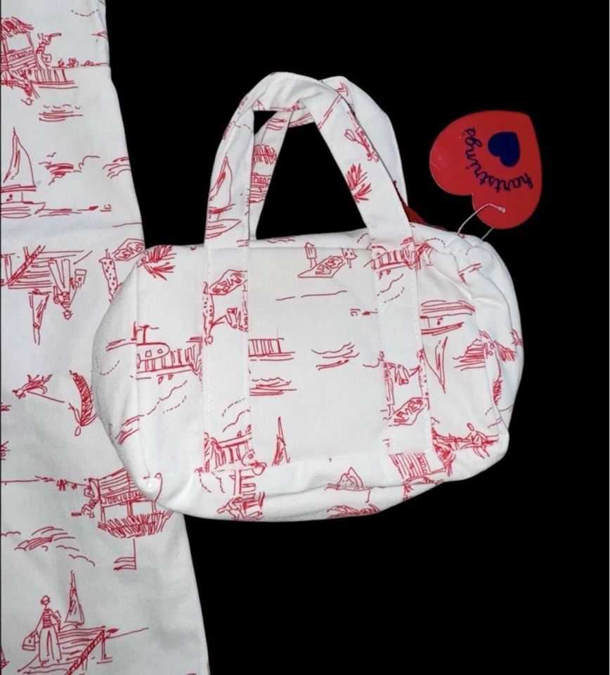 Hartstrings Sundress Dress Sleeveless White Red Girls 6X with Matching Purse NWT - Image 2 of 4