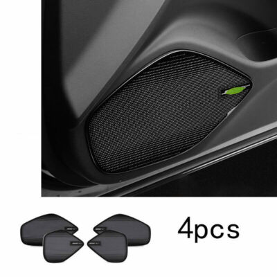 Inner Door Speaker Frame Cover Trim 4X Black Titanium For Cadillac CT5 2019-2020
