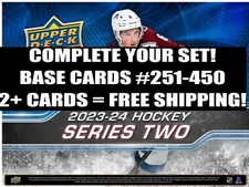 2023-24 Upper Deck Hockey Series Two 2 You Pick Base #251-450 Complete Your Set
