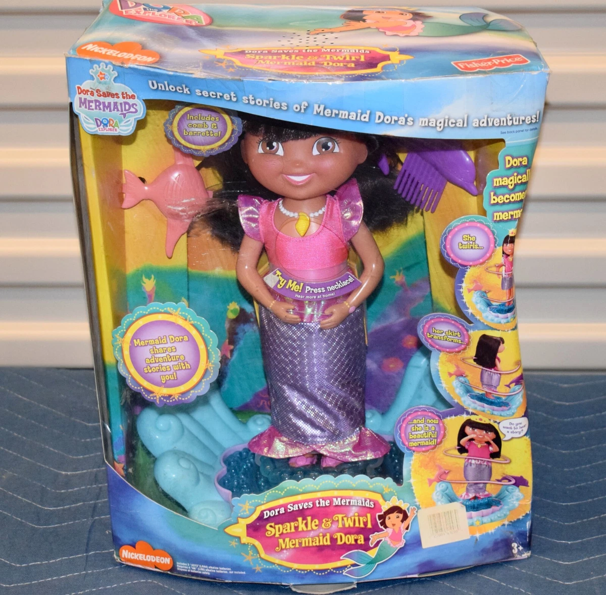 2007 Dora Saves The Mermaids Sparkle Twirl Mermaid Dora Doll