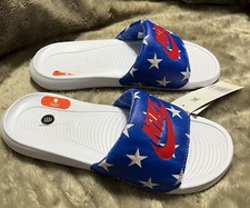 NEW NIKE Victori One Slides Sandals Red White Blue Stars Womens Sz 8 CN9676-400