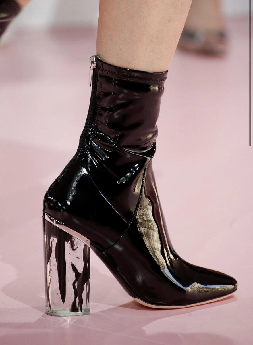 CHRISTIAN DIOR Latex Patent Leather Transparent Heel Ankle Boots Noir 40 eBay #11 CHRISTIAN DIOR Latex Patent Leather Transparent Heel Ankle Boots Noir 40 eBay