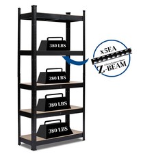 5 Tier Metal Shelving Rack Garage Storage Shelf Space Save Organizer