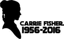 Carrie Fisher vinyl decal sticker 1956–2016 RIP Princess Leia Star Wars 