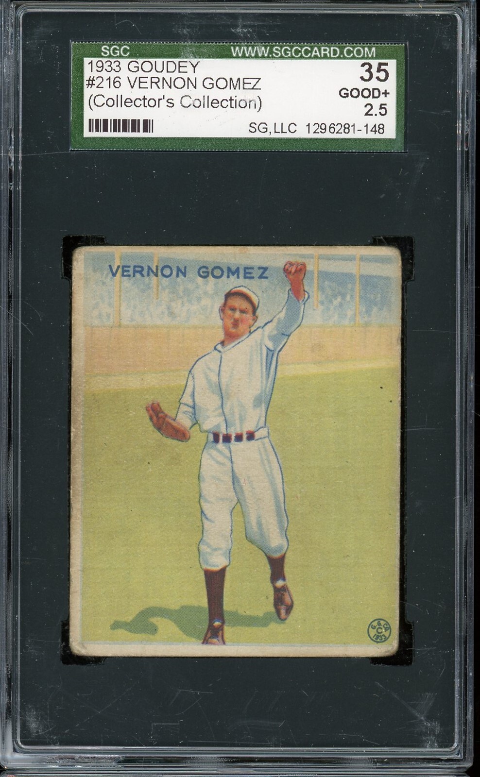 1933 Goudey Baseball #216 Vernon Gomez SGC 2.5 *d2