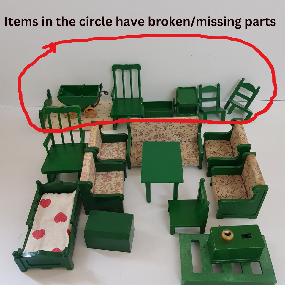 Vintage 1980’s Sylvanian Families Green Family House Accessories eBay