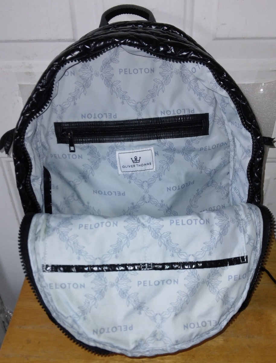 PELOTON x Oliver Thomas Large Laptop Black Metallic Backpack  display picture 3