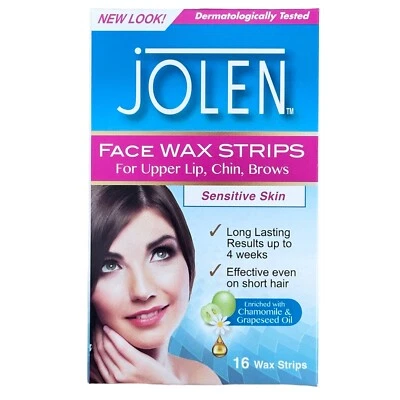 Jolen Face Facial Wax Strips Sensitive Skin Waxing Strips Face Wax Hair Removal
