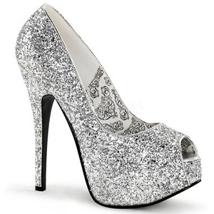 silver sparkly stilettos