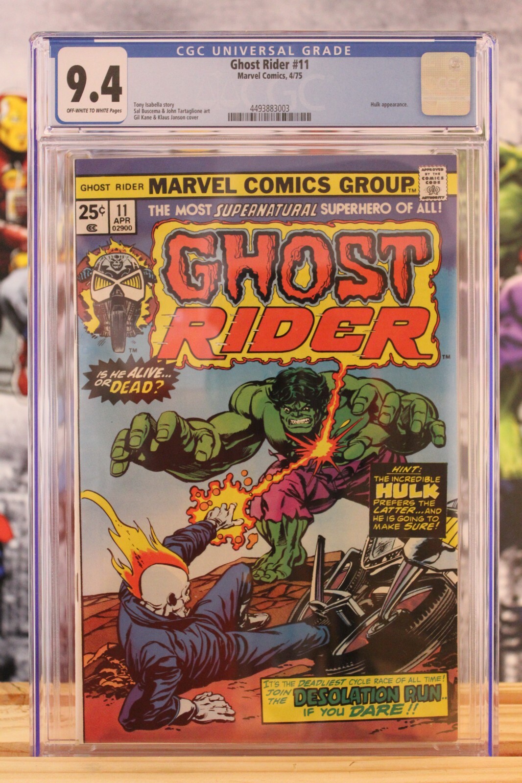 Ghost Rider #11 ~ 4/1975, CGC Grade 9.4, Off-White to White Pages, Hulk ...