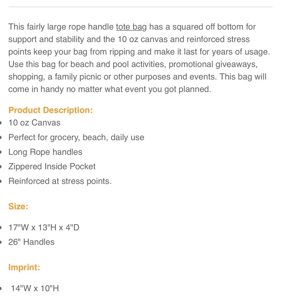 Canvas Tote Bag for Shopping, Beach & Fashion