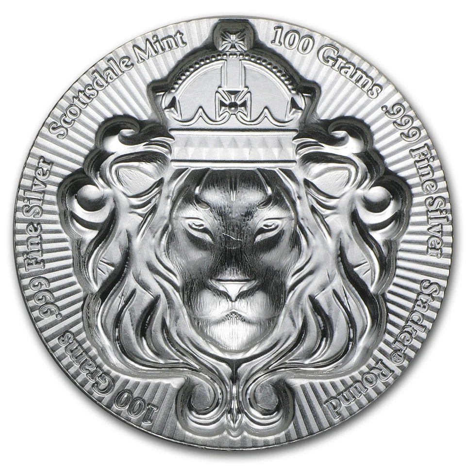 Redondo de plata de 100 gramos - Scottsdale Stacker® Foto 2 de 4