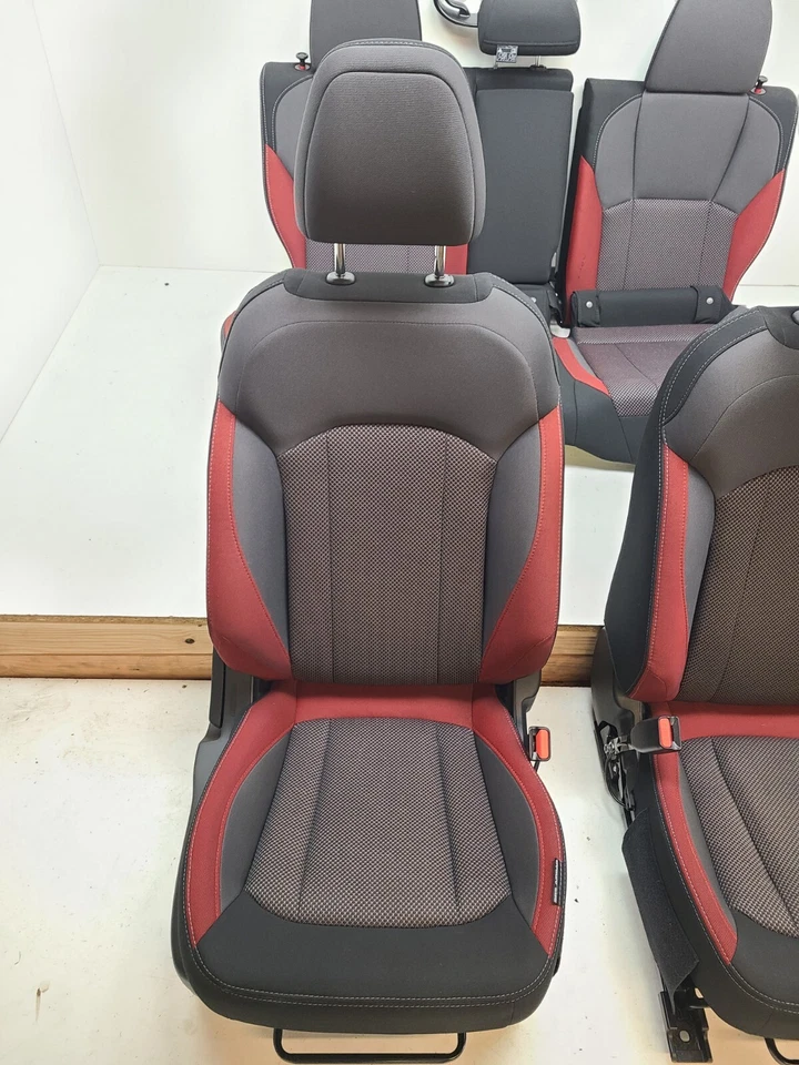 2024-2025 SUBARU IMPREZA RS FRONT & REAR SEAT CUSHION CLOTH BLACK W RED OEM  — 第 3/4 张图片