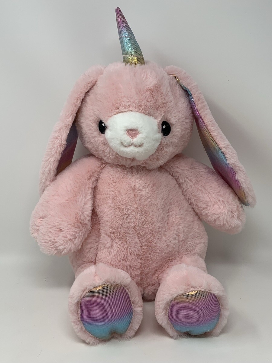 FAO Schwarz Glow Brights Bunny Rabbit Unicorn Plush Stuffed