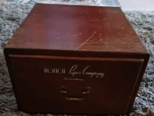 Vintage ROACH PAPER COMPANY Little Rock Arkansas Advertising Wooden Drawer Box 