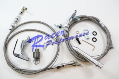 36'' Stainles Braided Throttle Cable & 700R4 Kick Down Cable W/ Return Spring V8