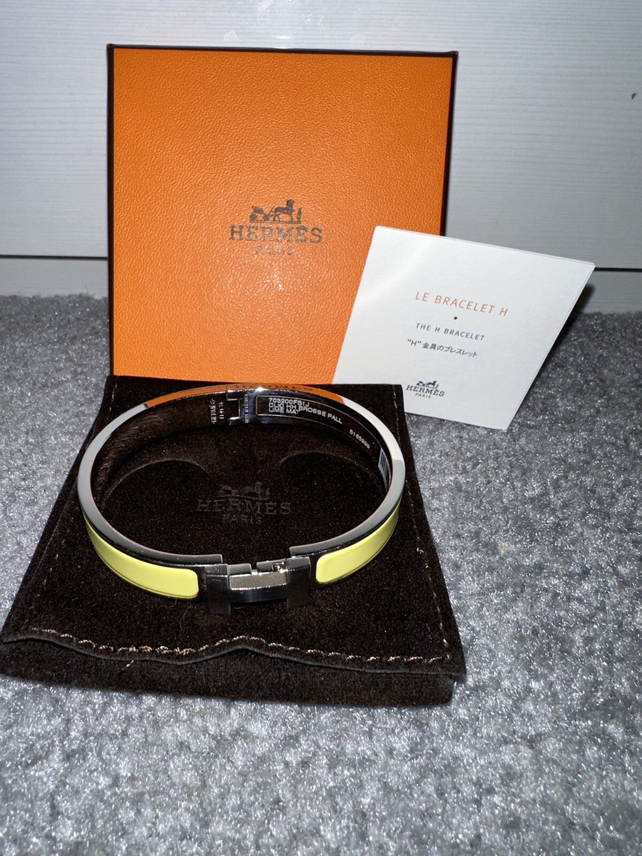 Men's Hermes Clic HH Bracelet - Size T5 - Lime Mat - $700