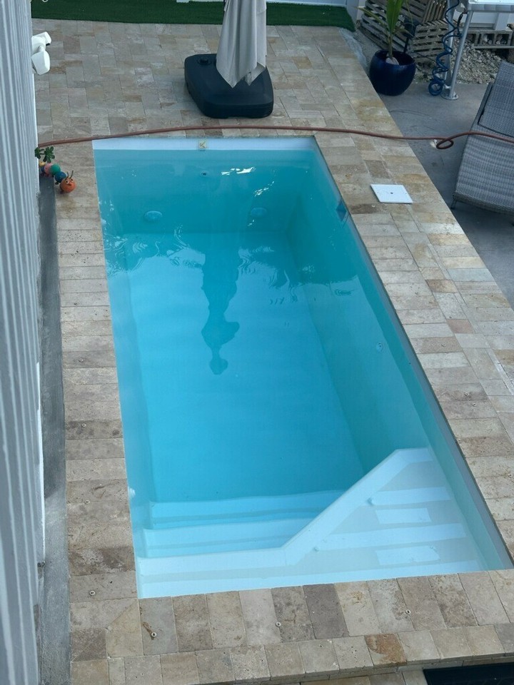 Compact Pool Shell Fiberglass Pool shell INFINITY SLIM 500 DIY ( 7.2 X 16.4 X 4.7 ) | eBay