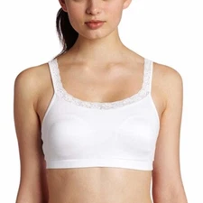 848B10 Maidenform 40972B Dream Crop Top Fashion Bralette With Lace Trim 38 White