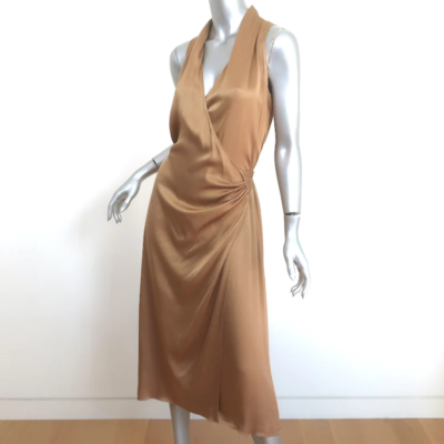 gold satin wrap dress Gold Satin Wrap Dress – Holly2NY main image 1