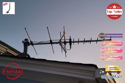 Yagi Digital HDTV Antenna 300 Mile for UHF VHF FM OTA Free Local TV