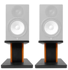 Rockville 8” Wood Studio Monitor Speaker Stands For Yamaha HS7 Monitors