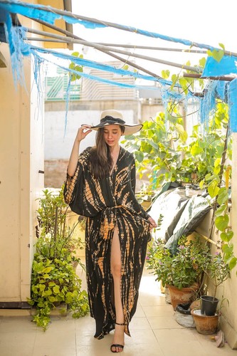Oversized Long Kimono, Robe, Summer, Holiday Look, Tall Women’s, Vacation OSKMO1 - Picture 19 of 24
