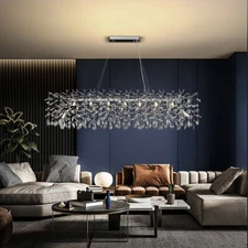 Tree Branch Chandelier,Linear Rectangle Art Deco Raindrop Lighting Fixture