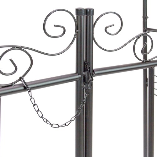 Rosenbogen mit Türe Toren Torbogen Gartentor Rankgitter Rankhilfe Pergola Metall - Bild 4 von 6