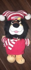 Hubert The Lion Harris Bank Stuffed Plush Toy Red Hat  Scarf Collectible
