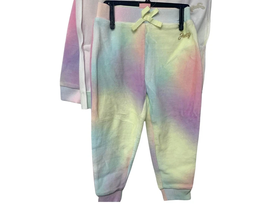 Terno de atletismo infantil Juicy Couture veludo 2T design tingido múltiplo 2 bolsos frontais - Imagem 2 de 3