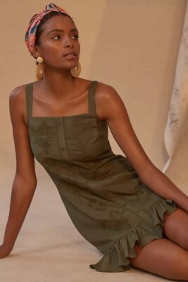 Anthropologie Mare Mare Embroidered Mini Dress NWT L  beaded embellished 12