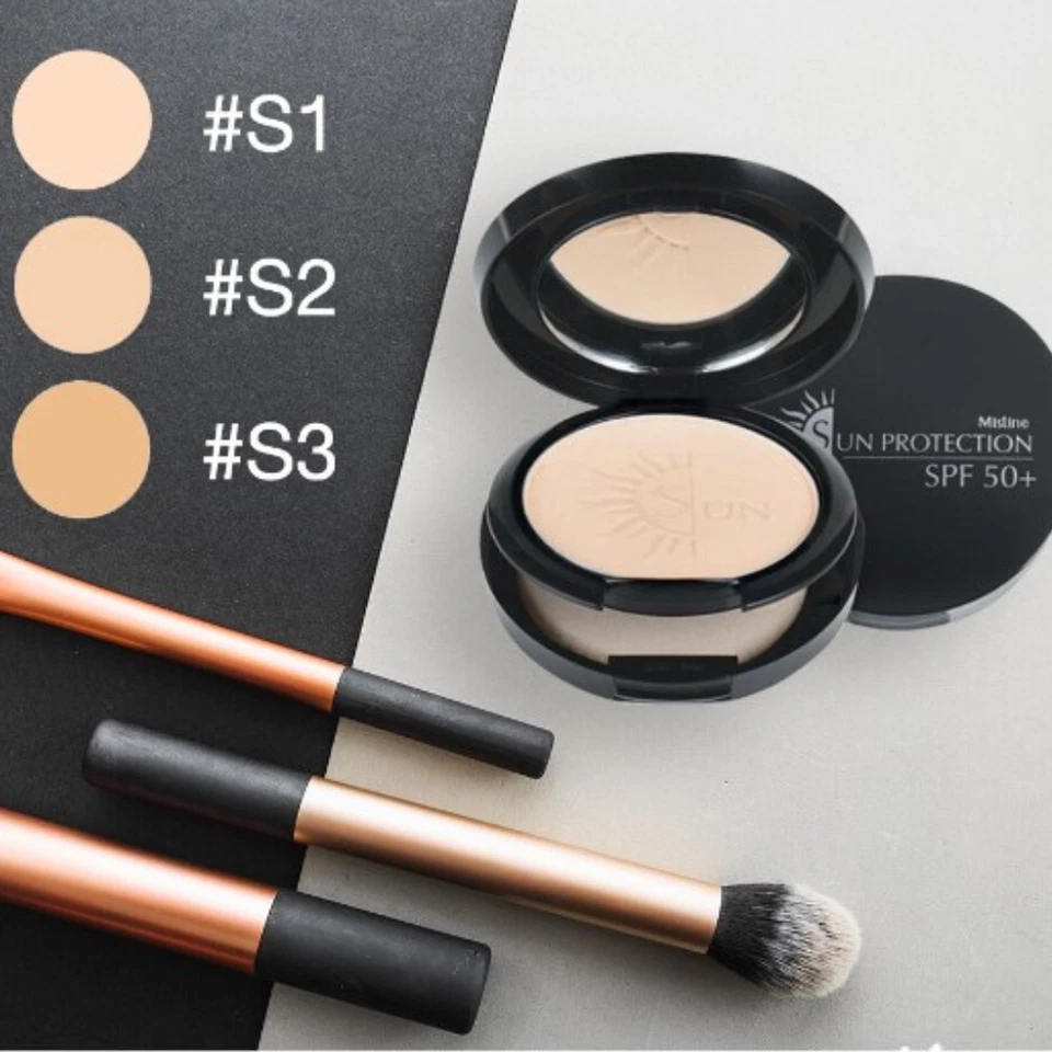 Mistine Powder Sun Protection SPF 50+ Makeup Face Skin White Medium Two Tone 10g - Image 3 of 4