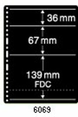 PRINZ 100 Einsteckblätter 6069 Prinz-System 3 Fächer 36, 67 und 139 mm Höhe (FDC