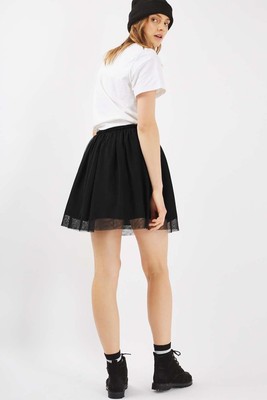 Topshop black mini tulle tutu skirt size BNWT