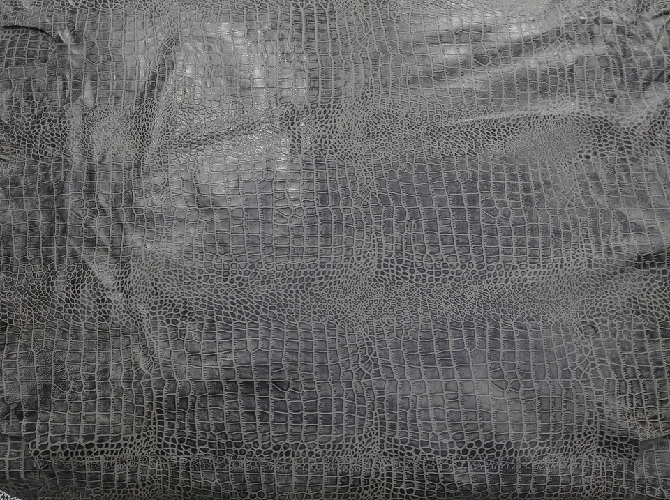 Crocodile Embossed Charcoal Color (100% Genuine skin) - Image 2 of 4