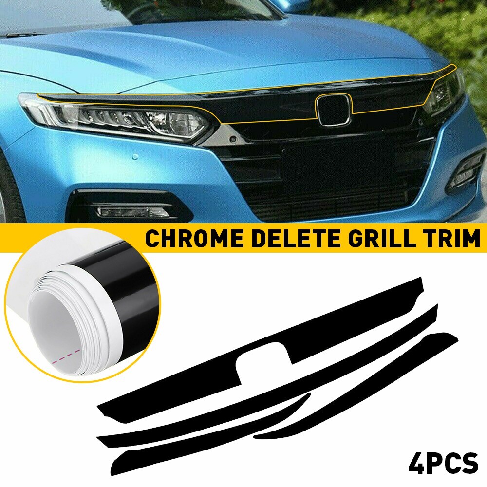Clearsurface Chrome Delete Vinyl Decal For Honda Ridgeline 2017-2020 Middle Grille - Blackout
