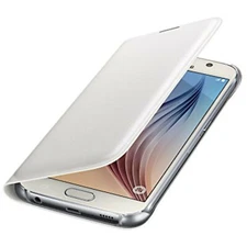 Samsung Leather Look Folio Card Holder Case Cover for Samsung Galaxy S6 White