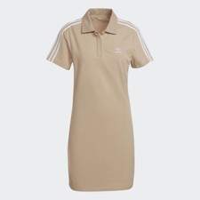 New adidas Originals Women's Adicolor Classics Polo Tee Dress - Beige HM2164 2XS