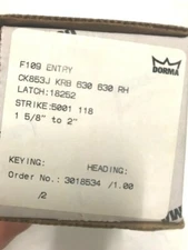 DORMA DOOR CONTROLS Dorma CK853J KRB 630 GRADE 1 ENTRY FOR SFIC LESS CORE